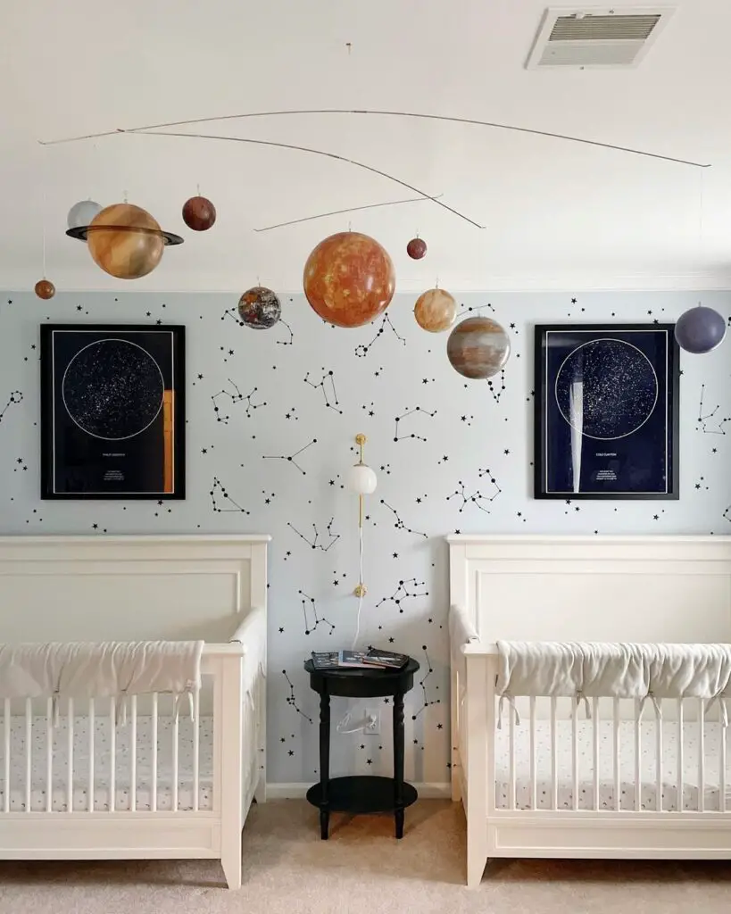space-themed nursery room