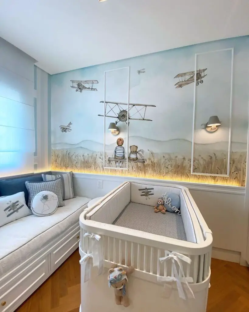 airplane nursery wallpaper