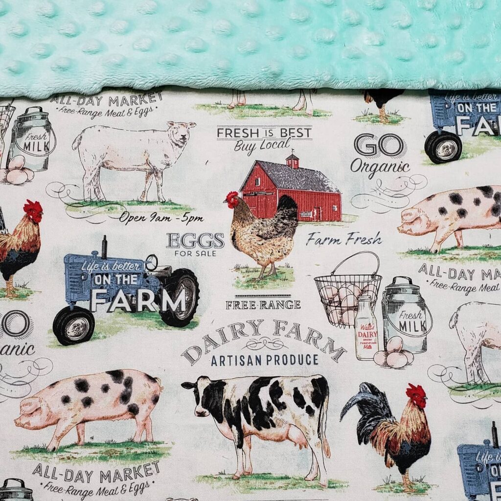 farm animals nursery blanket