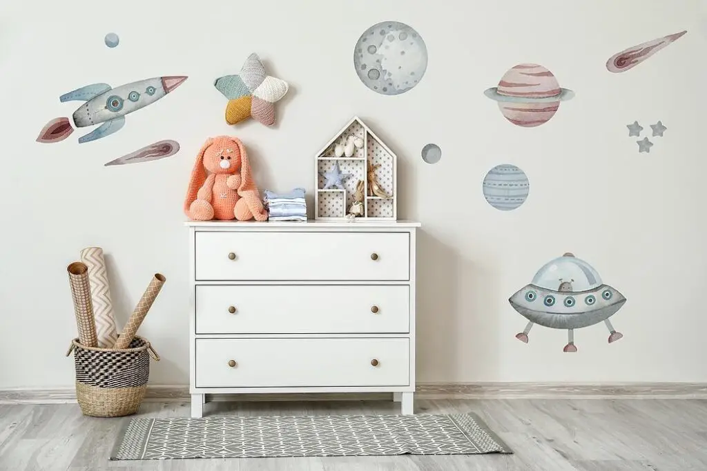 galaxy themed wall decals for nursery