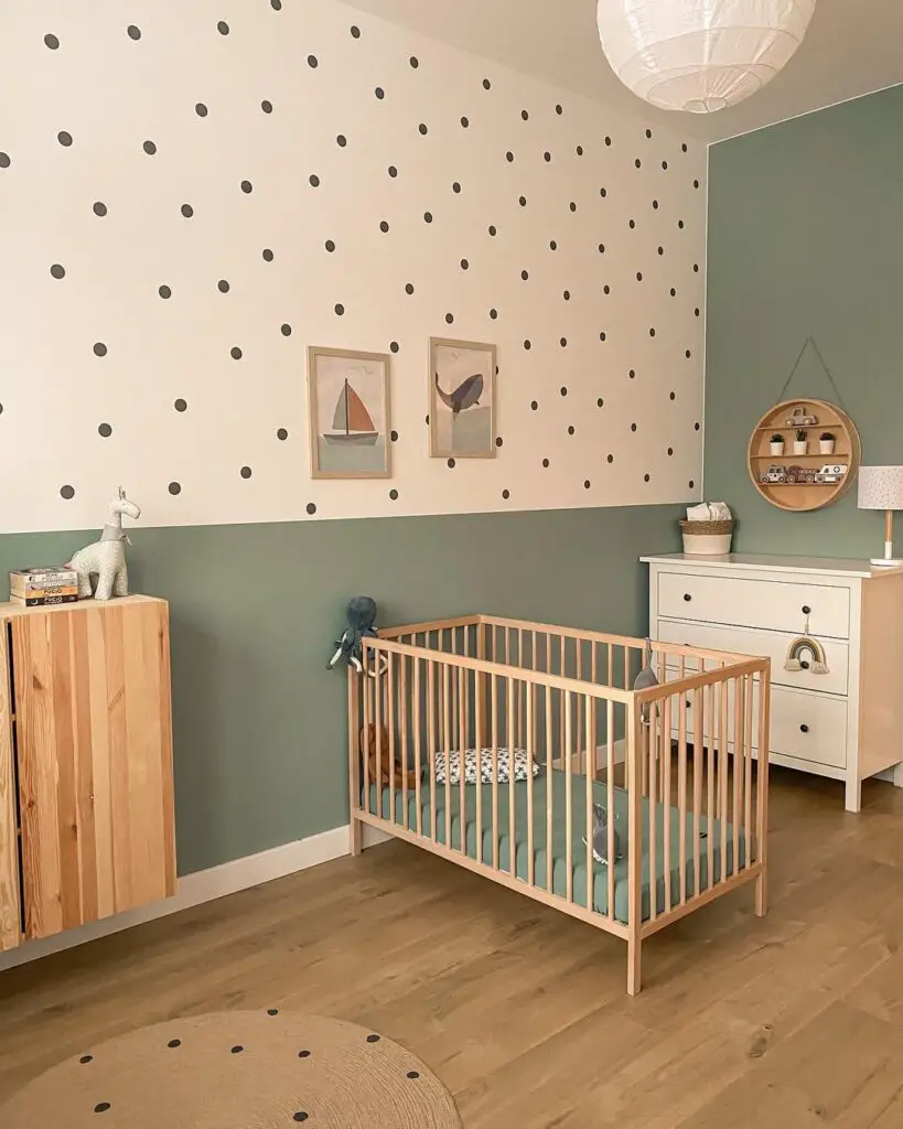 polka dot nursery room wall ideas